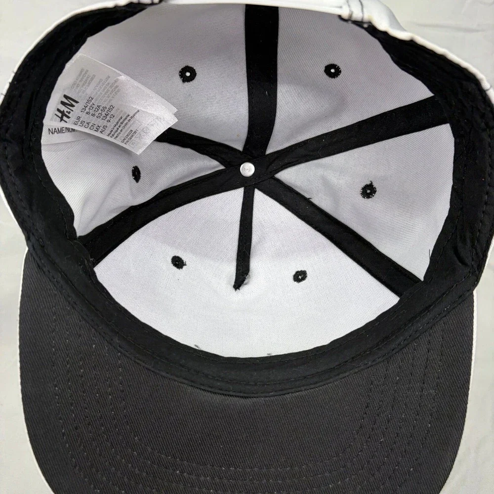 H&M Snapback NYC Graphic Hat Boys 8-12Y Black White Ombre Gradient Cap